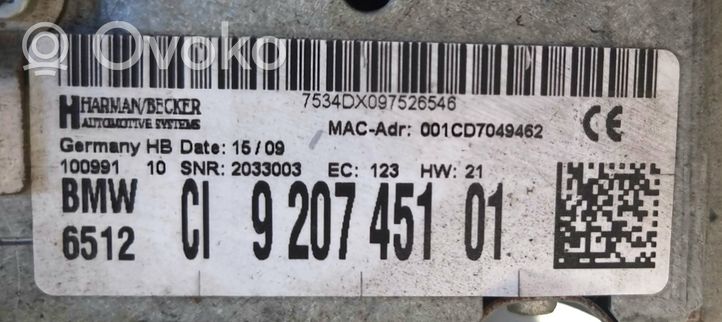 BMW 7 F01 F02 F03 F04 Radio/CD/DVD/GPS-pääyksikkö 9207451