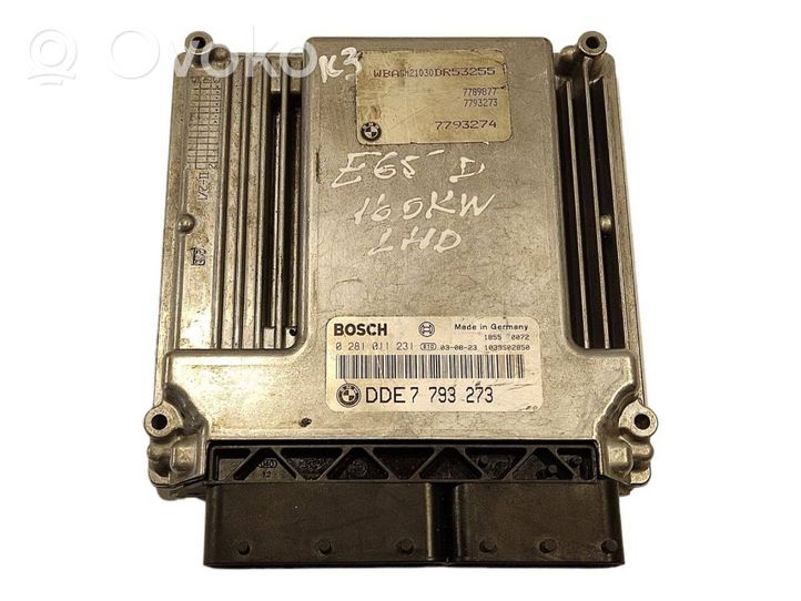 BMW 7 E65 E66 Komputer / Sterownik ECU i komplet kluczy 7793273