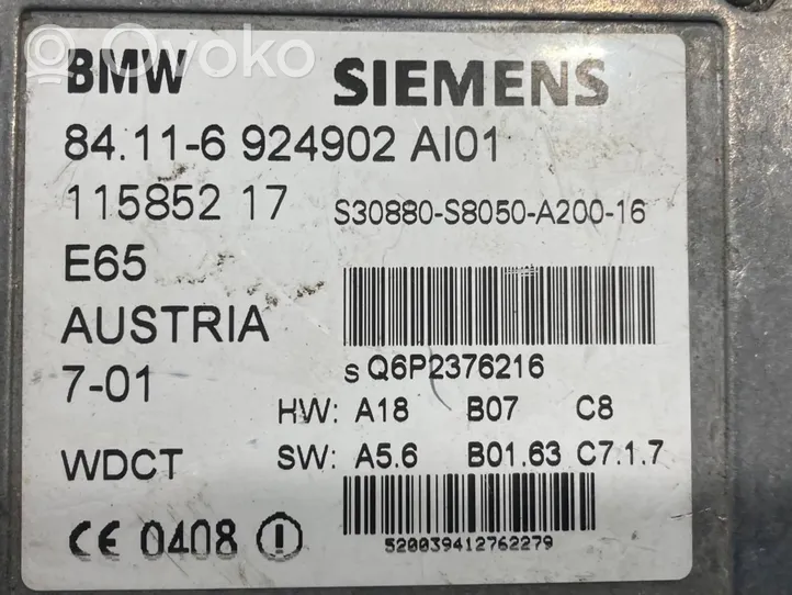 BMW 7 E65 E66 Centralina/modulo telefono 6924902