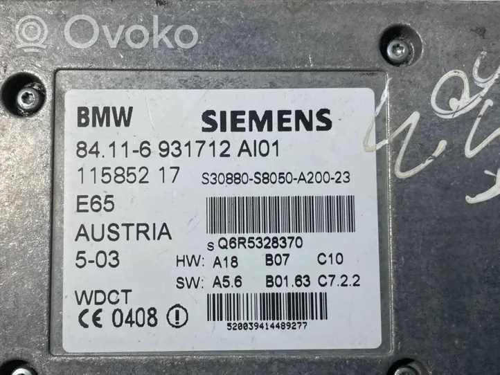 BMW 7 E65 E66 Unidad de control/módulo del teléfono 6931712