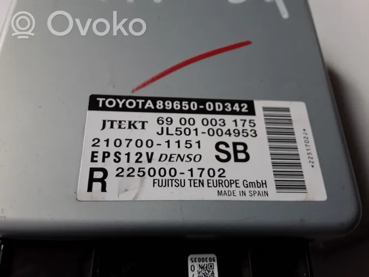 Toyota Yaris Unidad de control/módulo de la dirección asistida 896500D342