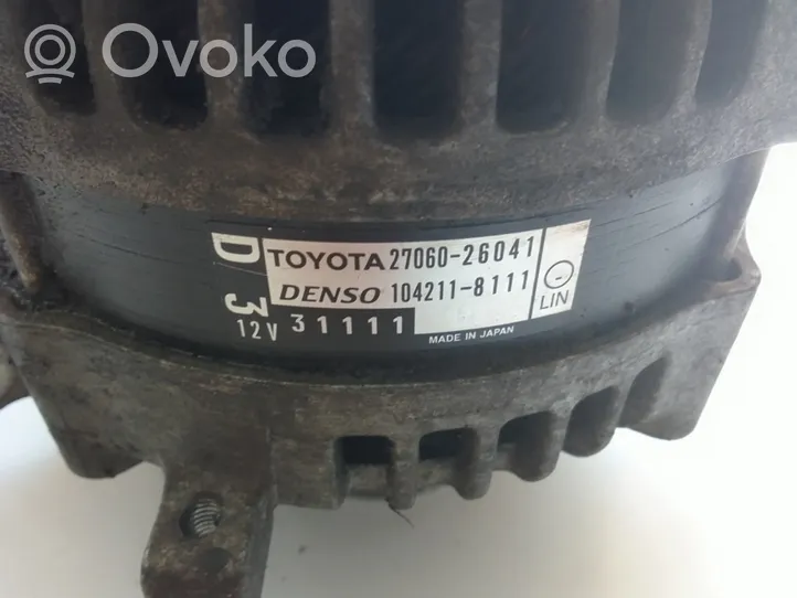 Toyota RAV 4 (XA40) Generaattori/laturi 2706026041