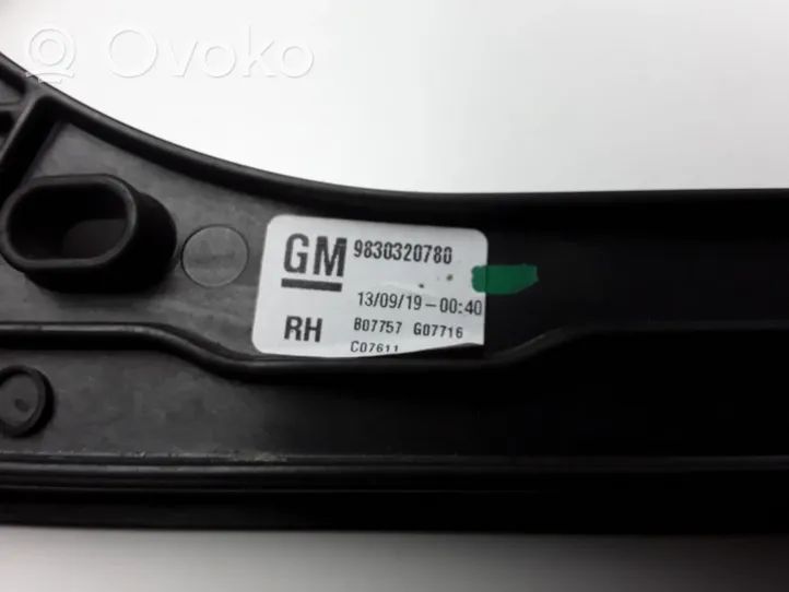 Opel Grandland X Mécanisme de lève-vitre avant sans moteur 9830320780