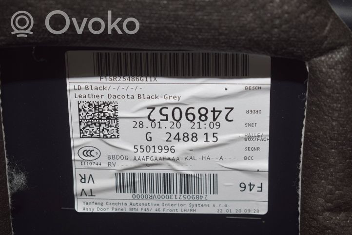 BMW 2 F46 Garniture de panneau carte de porte avant 51417404820