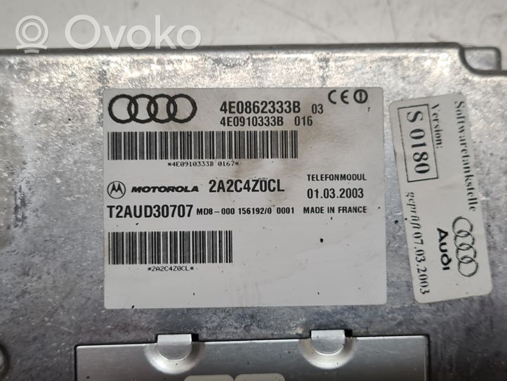 Audi A8 S8 D3 4E Unité de commande, module téléphone 4E0862333B