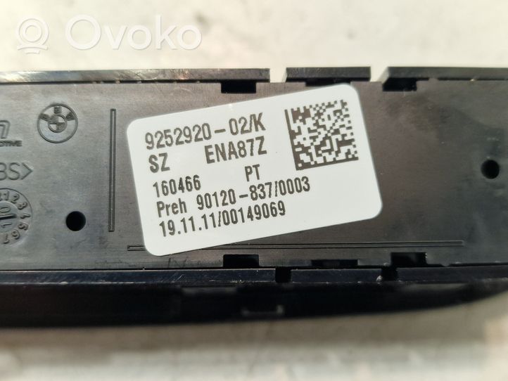 BMW 3 F30 F35 F31 Interruptor ESP (programa de estabilidad) 925292002