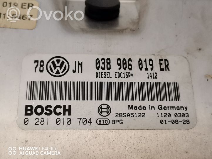 Volkswagen PASSAT B7 Sterownik / Moduł ECU 038906019ER