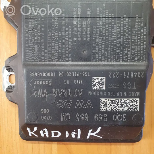 Skoda Kodiaq Capteur de collision / impact de déploiement d'airbag 3Q0959655