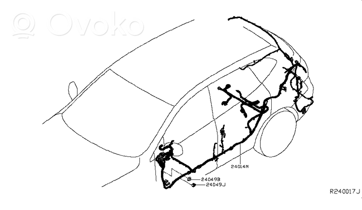 Nissan Rogue Lewa wiązka przewodów wewnętrznych 