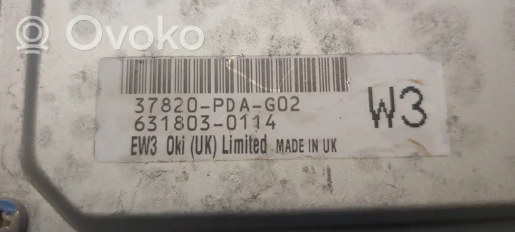 Honda Accord Komputer / Sterownik ECU i komplet kluczy 37820PDAG02