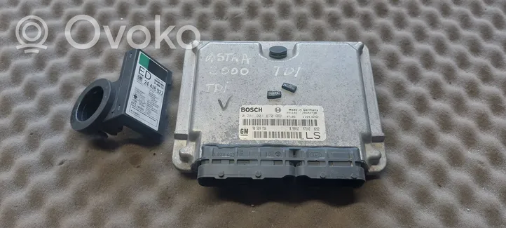 Opel Astra G Komputer / Sterownik ECU i komplet kluczy 0281001670