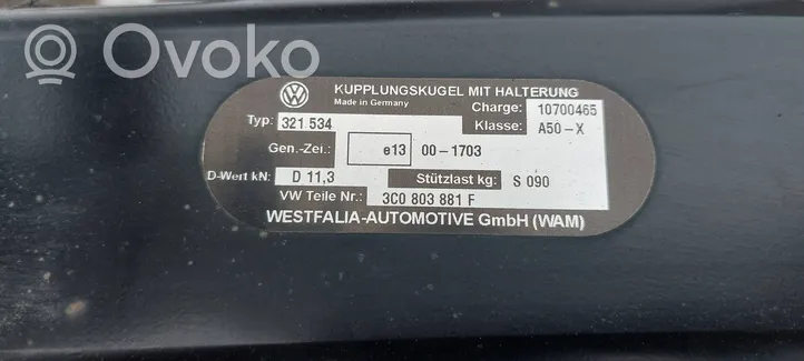 Volkswagen PASSAT B6 Vetokoukkusarja 3C0803881F