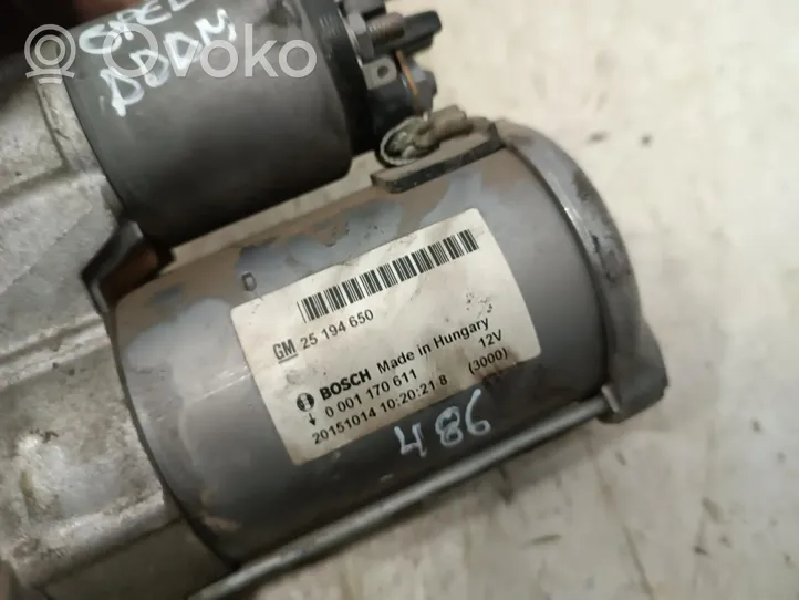 Opel Adam Starter motor 25194650