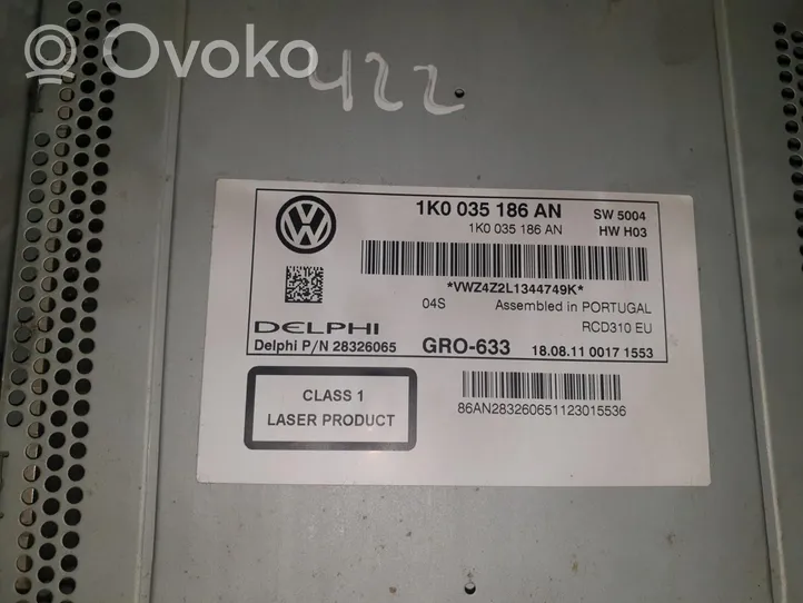 Volkswagen PASSAT Radio/CD/DVD/GPS-pääyksikkö 1K0035186AN