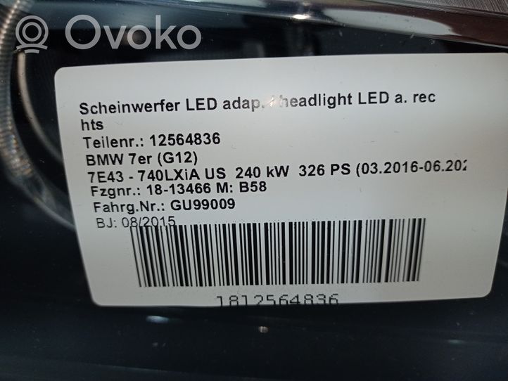 BMW 7 G11 G12 Lampy przednie / Komplet 021803