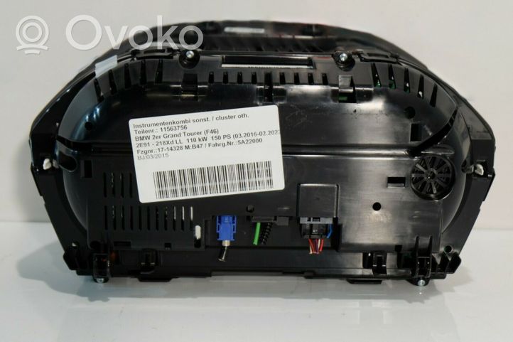 BMW 2 F45 Compteur de vitesse tableau de bord 002295