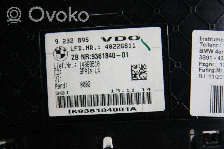 BMW 3 GT F34 Tachimetro (quadro strumenti) K002585