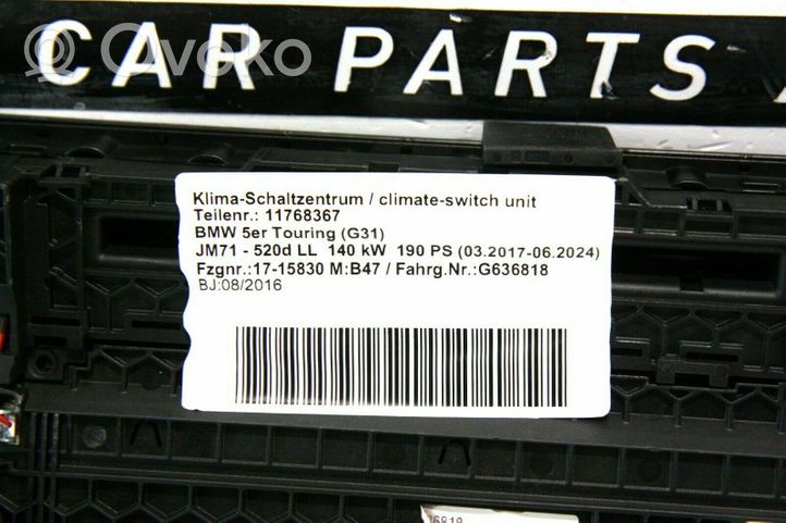 BMW 5 G30 G31 Centralina del climatizzatore 008876