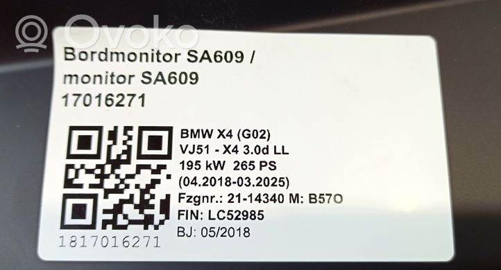 BMW X4 G02 Ekranas/ displėjus/ ekraniukas 021912