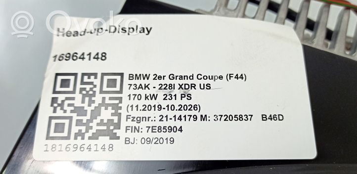 BMW 2 F44 Schermo del visore a sovrimpressione 021612