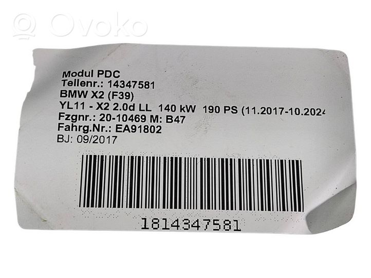 BMW X2 F39 Pysäköintitutkan (PCD) ohjainlaite/moduuli 7938191