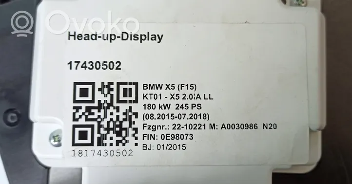 BMW X5 F15 Schermo del visore a sovrimpressione 024065