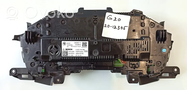 BMW 3 G20 G21 Compteur de vitesse tableau de bord 023237