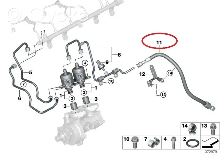 BMW M4 F82 F83 Polttoaineputken letku K002342