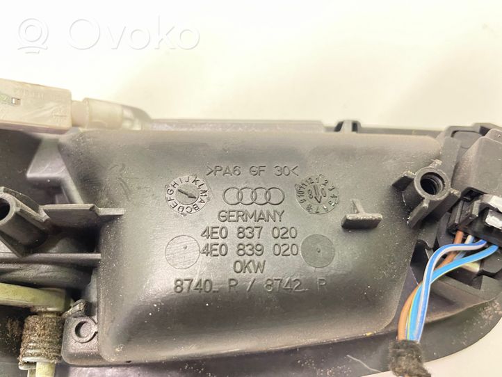 Audi A8 S8 D3 4E Maniglia interna per portiera posteriore 4E0837020