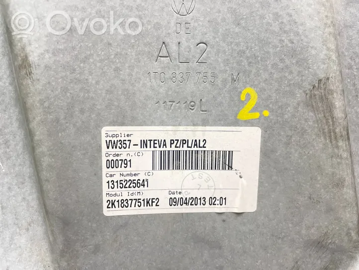 Volkswagen Caddy Mechanizm podnoszenia szyby przedniej bez silnika 1T0837755