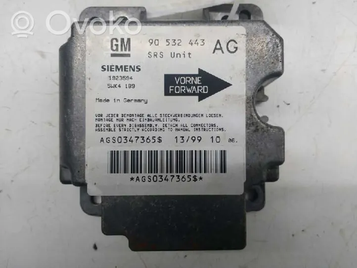 Opel Corsa B Module de contrôle airbag 90532443