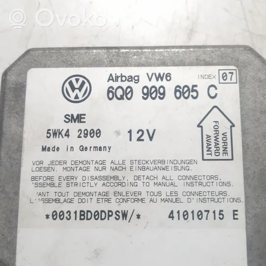 Volkswagen PASSAT B5.5 Oro pagalvių valdymo blokas 6Q0909605C