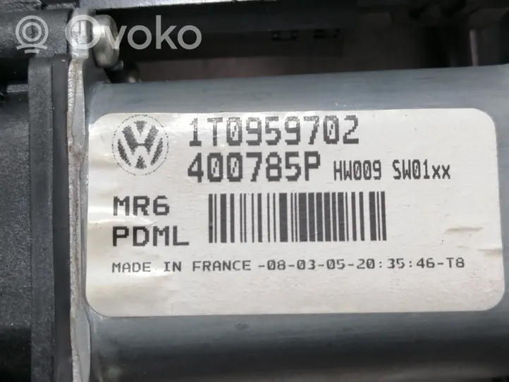 Volkswagen Touran I Etuoven sähkökäyttöinen ikkunan nostin 1T0959702