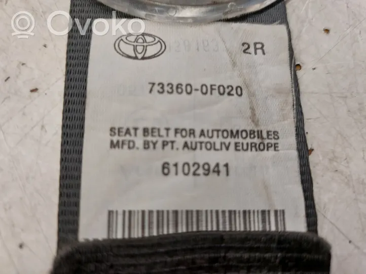 Toyota Verso Ceinture de sécurité arrière 