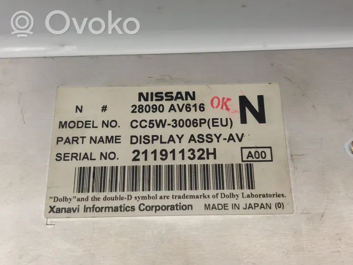 Nissan Primera Monitor / wyświetlacz / ekran 28090AV616