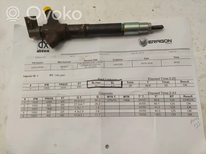 Toyota Avensis T270 Injektor Einspritzdüse 2367029136