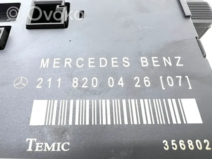 Mercedes-Benz E W211 Oven ohjainlaite/moduuli 2118200426