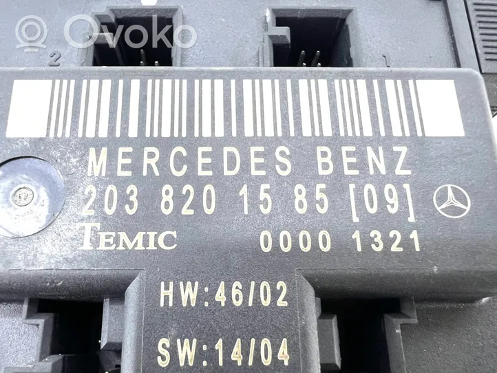 Mercedes-Benz C W203 Unité de commande module de porte 2038201585