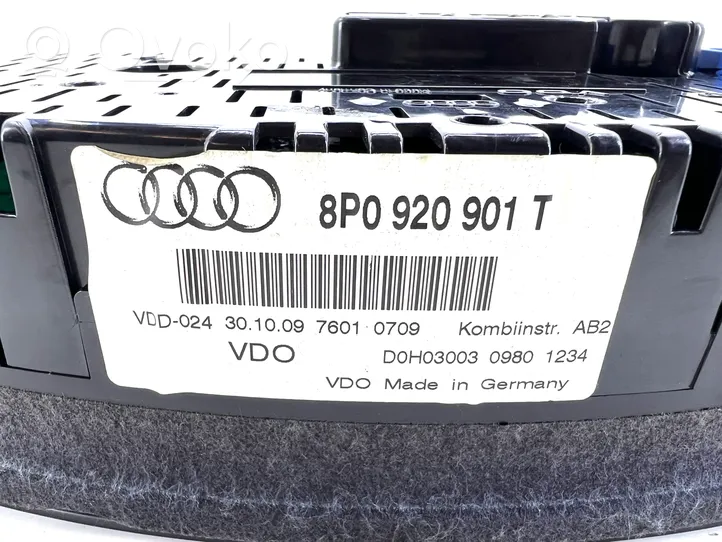 Audi A3 S3 A3 Sportback 8P Tachimetro (quadro strumenti) 8P0920901T