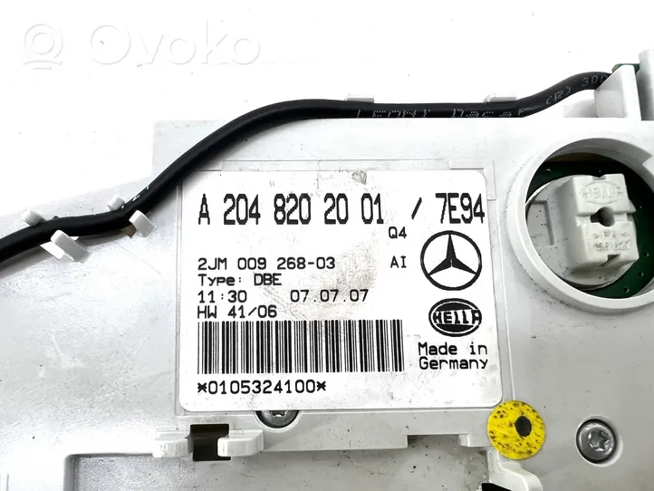 Mercedes-Benz C W204 Illuminazione sedili anteriori A2048202001