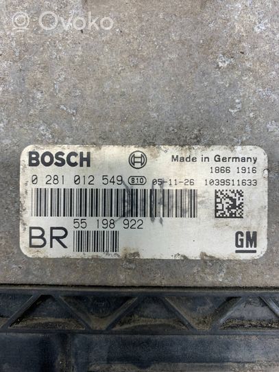 Opel Zafira B Sterownik / Moduł ECU 55198922