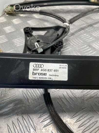 Audi A6 S6 C7 4G Fensterhebermechanismus ohne Motor Tür vorne 4G0837461