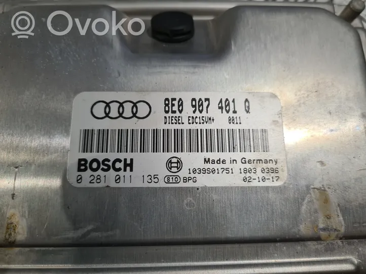 Audi A4 S4 B6 8E 8H Variklio valdymo blokas 8E0907401Q