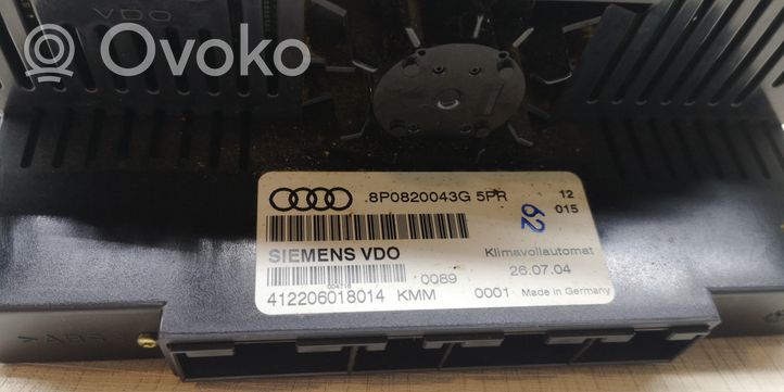 Audi A3 S3 8P Oro kondicionieriaus/ klimato/ pečiuko valdymo blokas (salone) 8P0820043G
