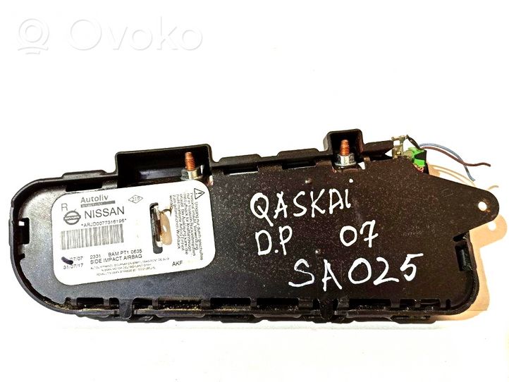 Nissan Qashqai Sėdynės oro pagalvė ARJD0077316196