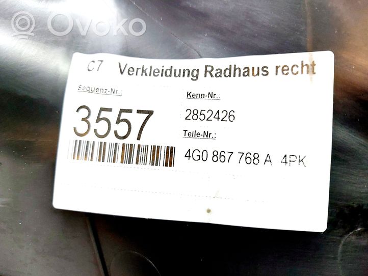 Audi A6 S6 C7 4G Osłona boczna fotela tylnego 4G0867768A