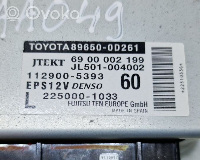 Toyota Yaris Centralina/modulo servosterzo 896500D261