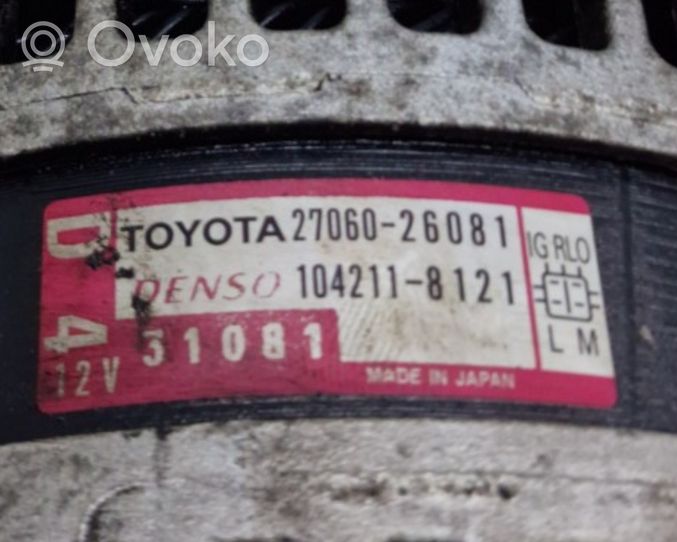 Toyota RAV 4 (XA40) Generaattori/laturi 2706026081