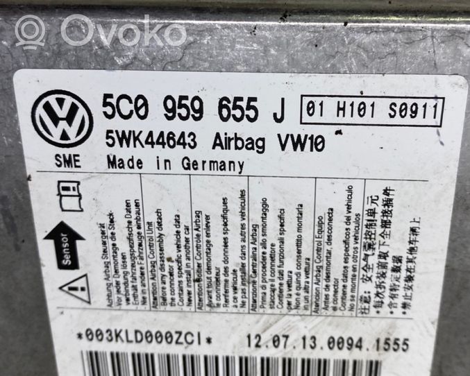 Volkswagen Jetta VI Sterownik / Moduł Airbag 5C0959655J