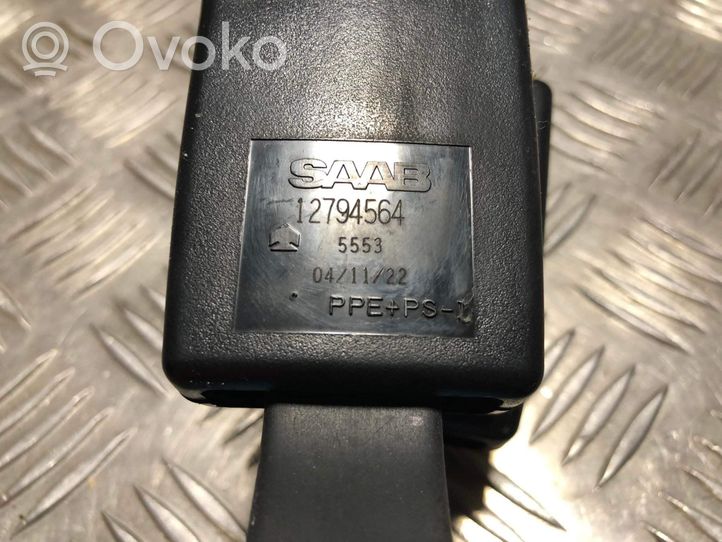 Saab 9-3 Ver1 Klamra środkowego pasa bezpieczeństwa fotela tylnego 12794564